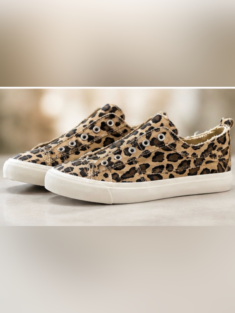 Corkys Leopard Print Slip-On Sneakers - Tan/Black